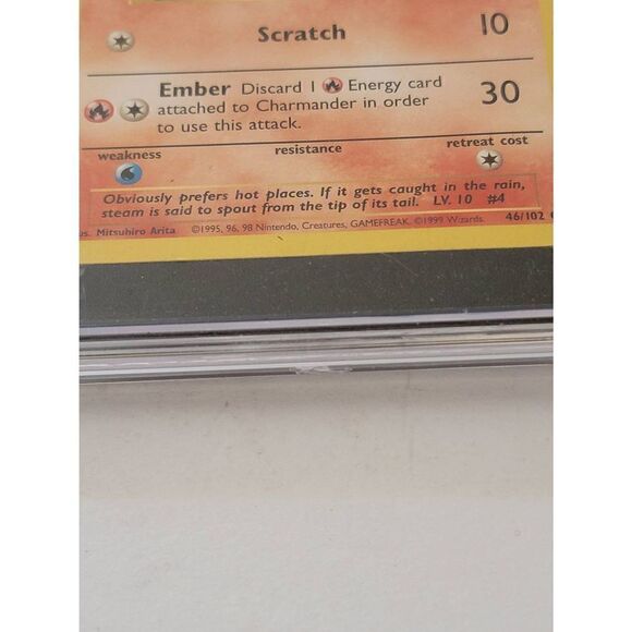 Vintage 1999 Pokemon Base #46 Charmander Game Card SGC 6.5 Graded - Picture 2 of 3